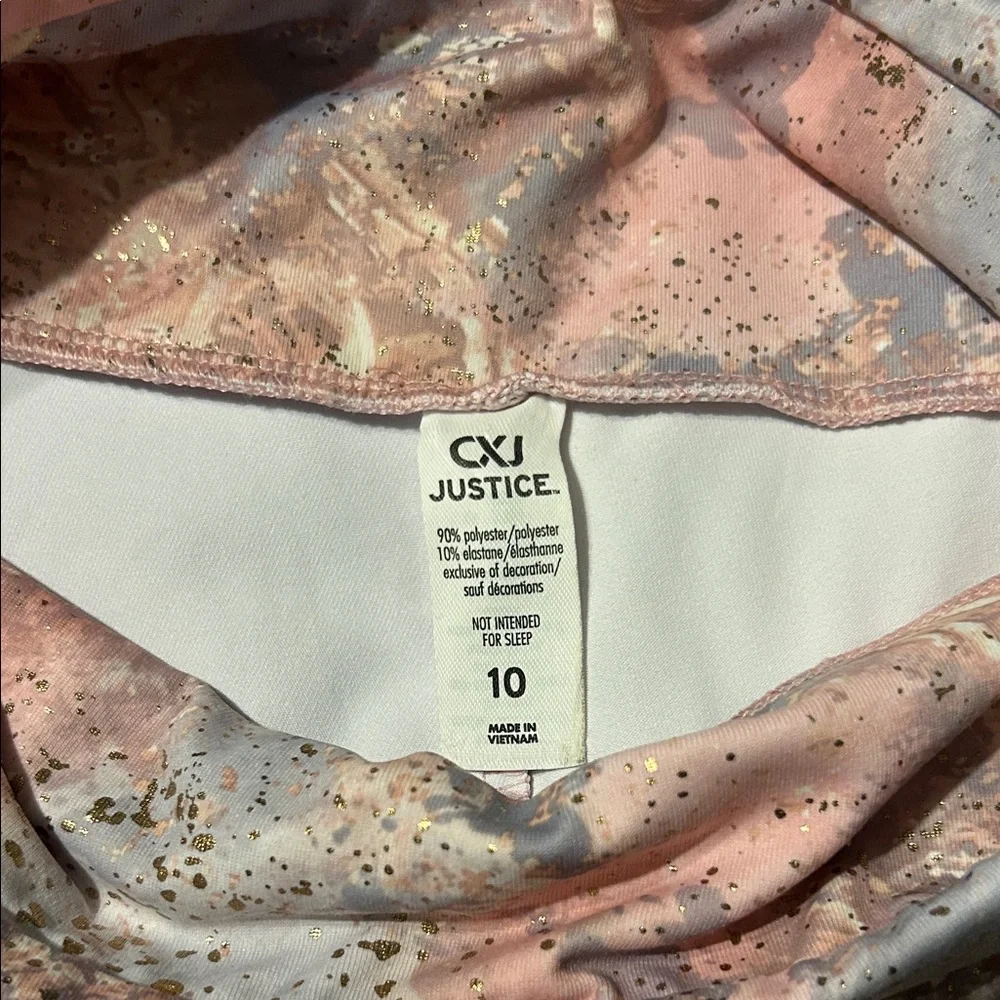 Justice Pastel Splatter Leggings with Ankle  Details